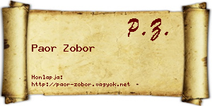 Paor Zobor névjegykártya